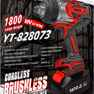 LLAVE DE IMPACTO INALÁMBRICA 18 V. 1800NM CUADRANTE DE 3/4