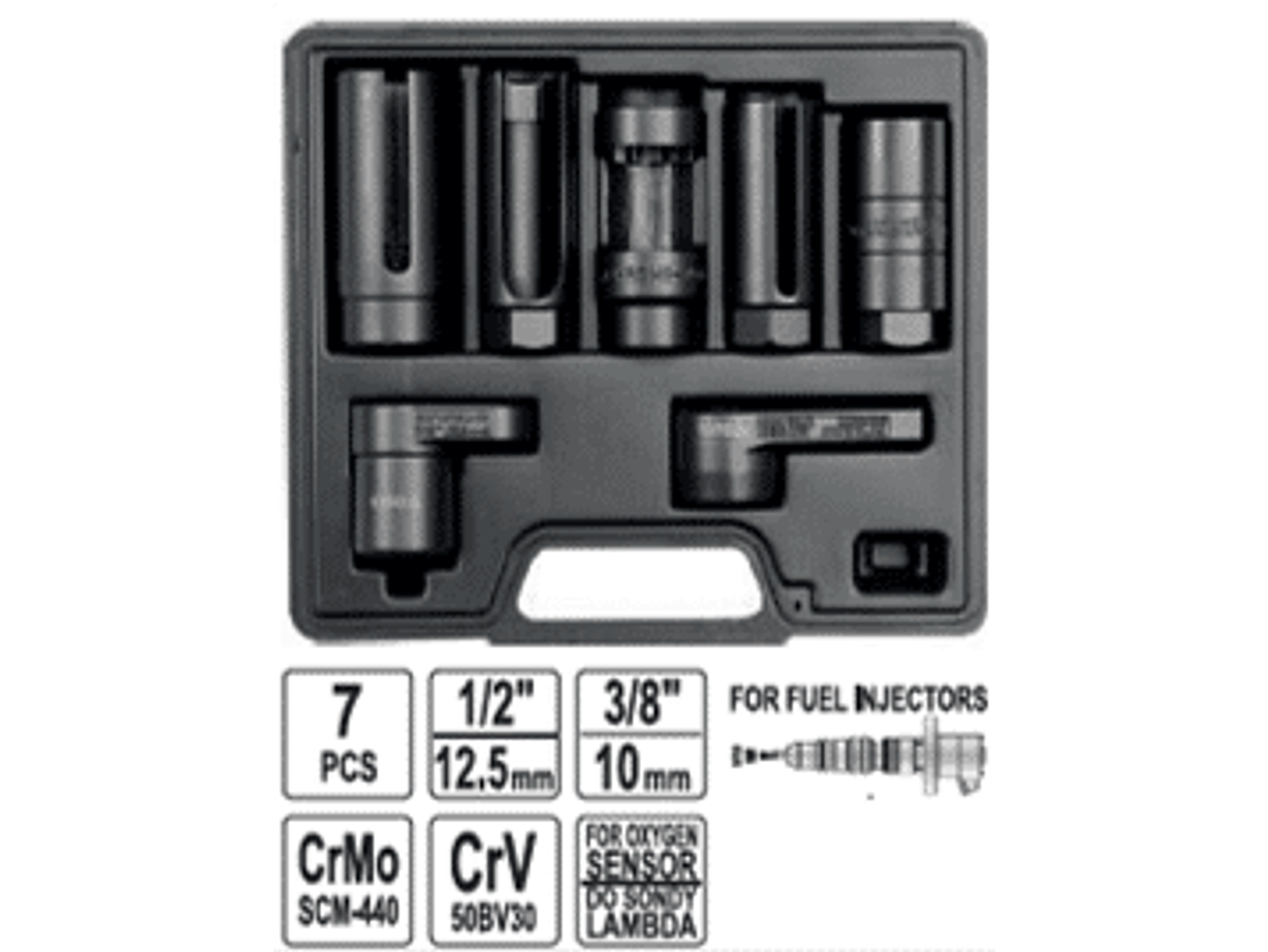 Juego de dados para sensores de oxígeno e inyección diesel