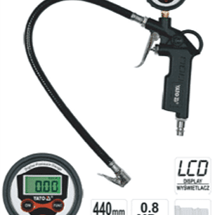 Pistola infladora de neumáticos con manómetro digital