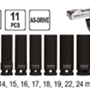 Juego de dados de impacto largos de 1/2