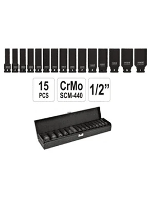 Juego de dados de impacto largos de 1/2