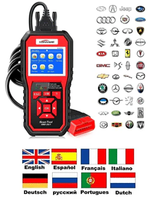 SCANNER AUTOMOTRIZ. lector de códigos automotrices KW850 OBDII