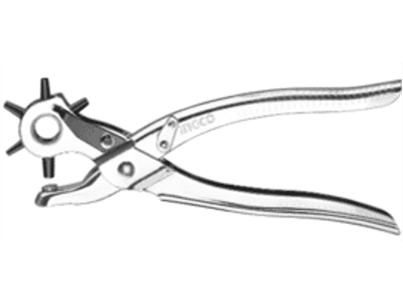 SACABOCADO INGCO CIRCULAR 6 BOQUILLAS Mango ergonómico con función de liberación automática Tamaños de orificios de perforación: 2