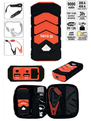 CARGADOR PARTIDOR COMPACTO 9000MAH PARA ARRANQUE DE AUTOMOVILES Y ALIMENTACION DE DISPOSITIVOS PORTATILES