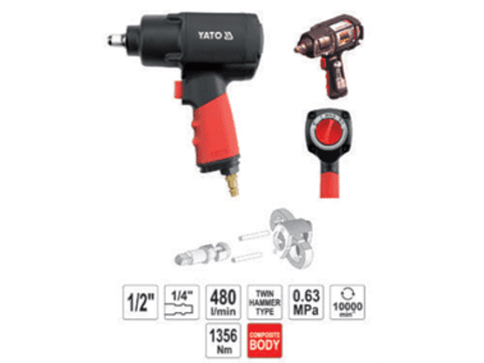 Llave impacto EXTRA POTENCIA cuadrante 1/2