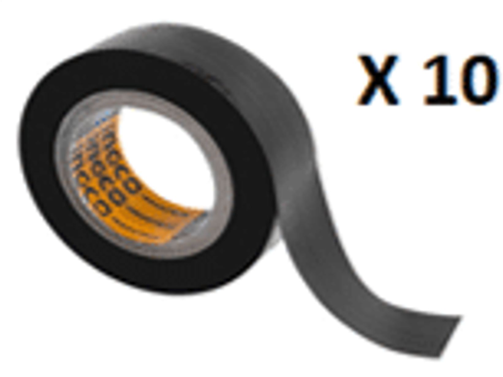 SET DE 10 HUINCHAS AISLADORAS 18MM X 9,15MTS NEGRA