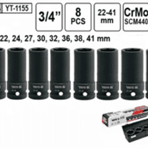 Juego de dados largos de impacto de 3/4