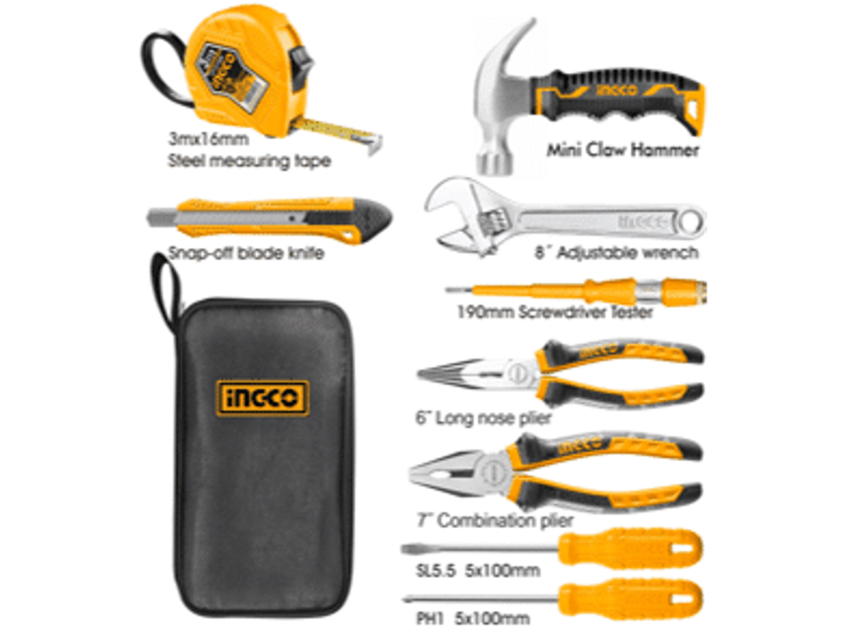 JUEGO HERRAMIENTAS MANUALES 9 PZAS