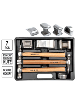 Set desabollador. 7 piezas. Moldes y martillos.