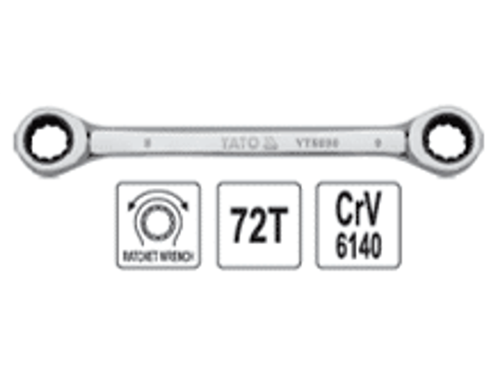 Llave corona corona con chicharra (72 dientes) 12 x 13 mm