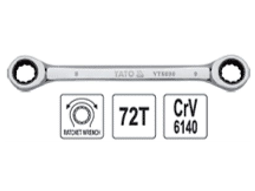 Llave corona corona con chicharra (72 dientes) 12 x 13 mm