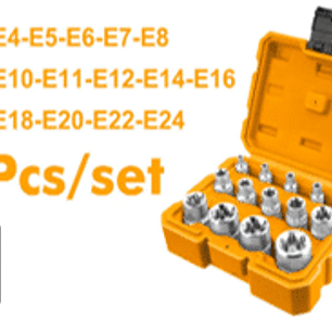 SET DE DADOS TORX HEMBRA (ESTRELLA) 14 PIEZAS 1/4