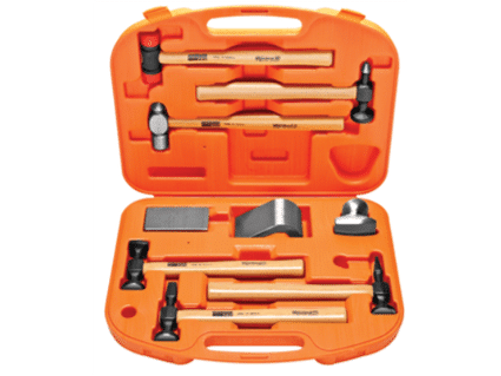 Set desabollador. 9 piezas. Moldes y martillos.