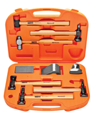 Set desabollador. 9 piezas. Moldes y martillos.