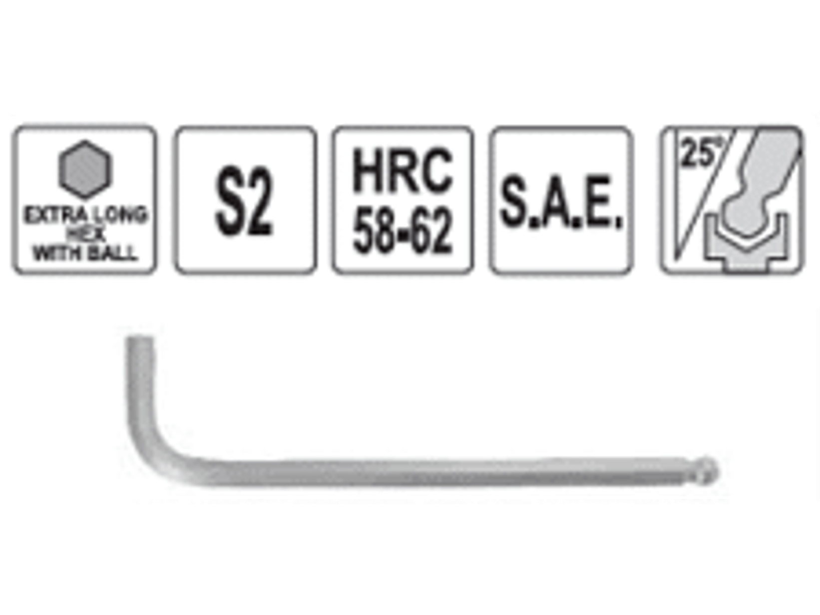 Llave allen extra larga con bola 5/64