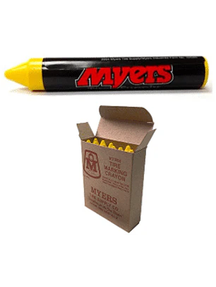 LAPIZ PINTA NEUMATICOS (TIPO TIZA) AMARILLO MYERS MADE IN USA 1 UNIDAD (12 X CAJA)