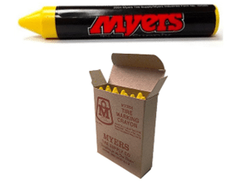 LAPIZ PINTA NEUMATICOS (TIPO TIZA) AMARILLO MYERS MADE IN USA 1 UNIDAD (12 X CAJA)