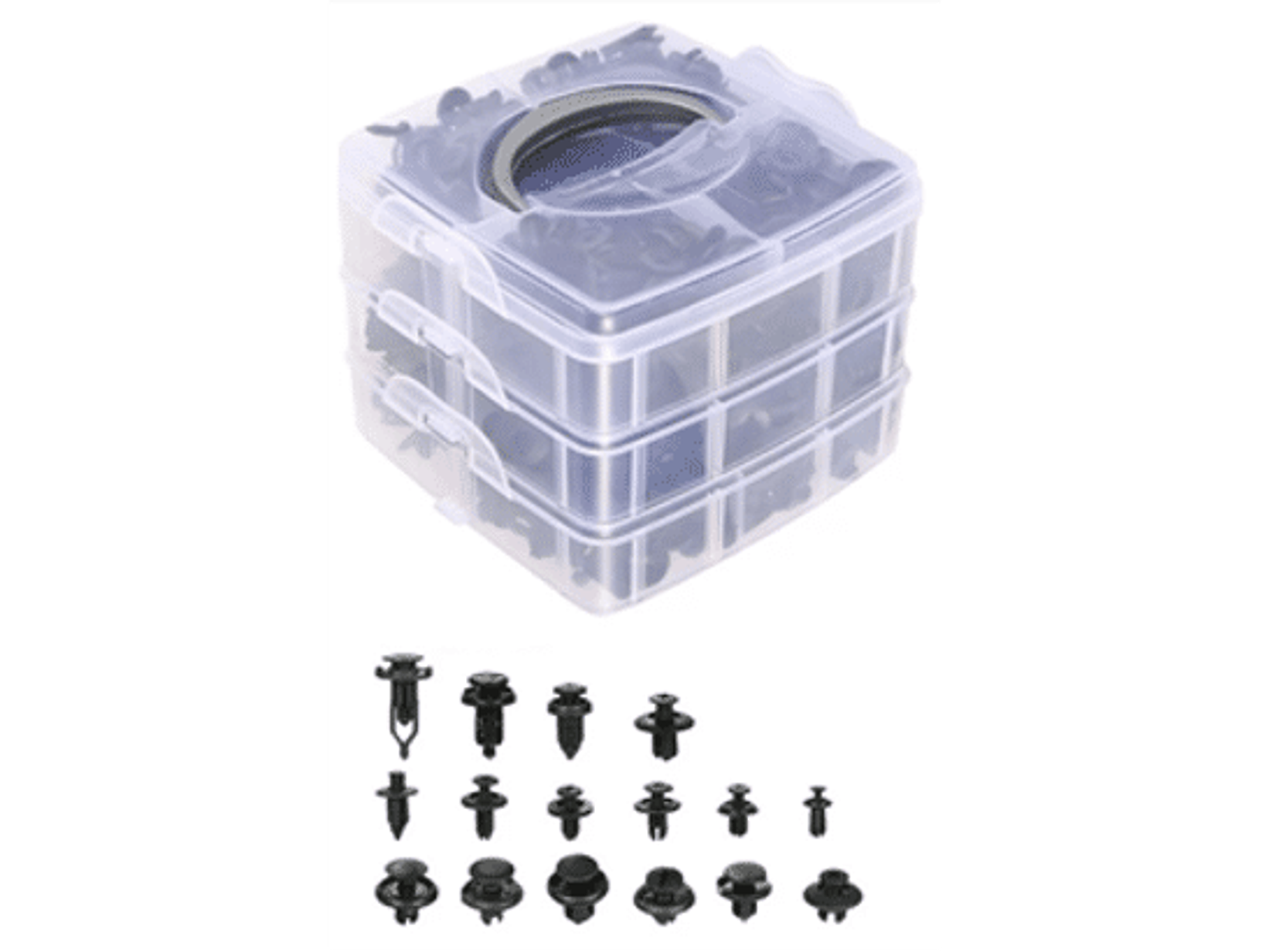 CAJA CON 620 BROCHES PLÁSTICOS