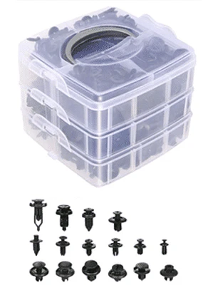 CAJA CON 620 BROCHES PLÁSTICOS
