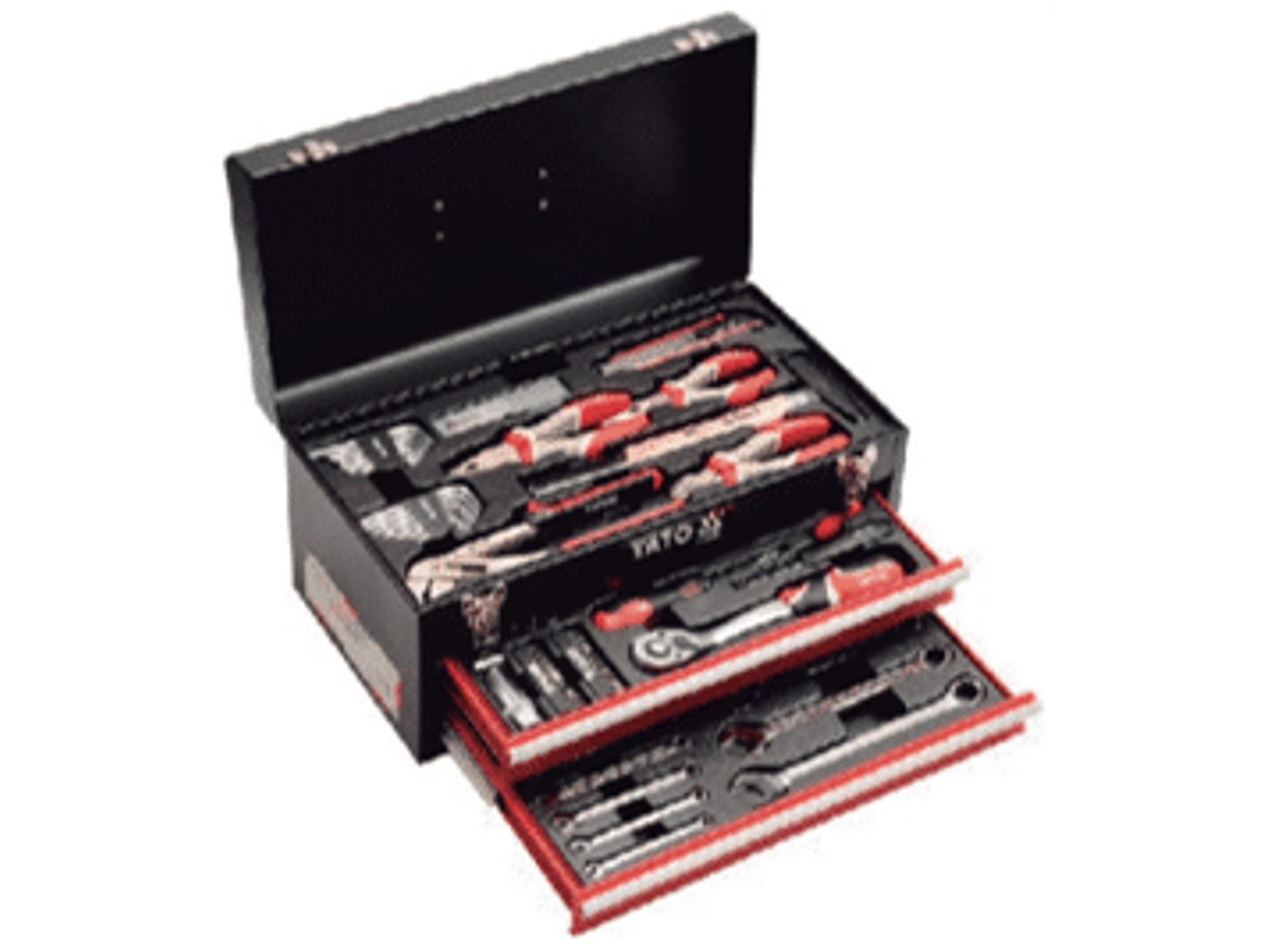 Caja con herramientas metálica, 2 bandejas (460 x 220 x 245mm)