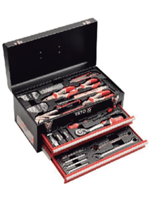 Caja con herramientas metálica, 2 bandejas (460 x 220 x 245mm)