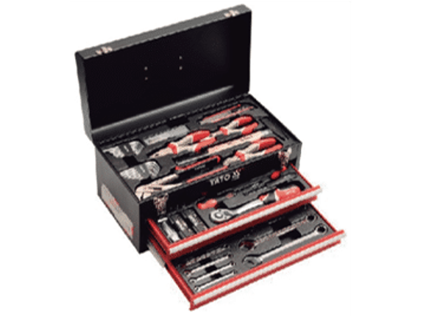 Caja con herramientas metálica, 2 bandejas (460 x 220 x 245mm)