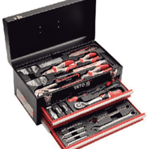 Caja con herramientas metálica, 2 bandejas (460 x 220 x 245mm)