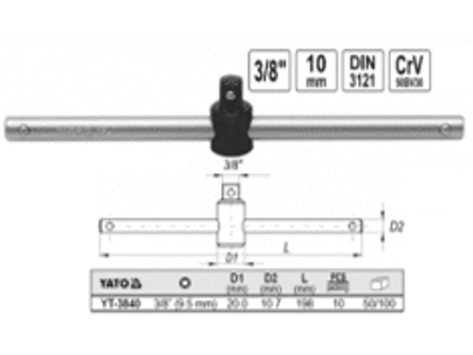 Barrote deslizable 3/8
