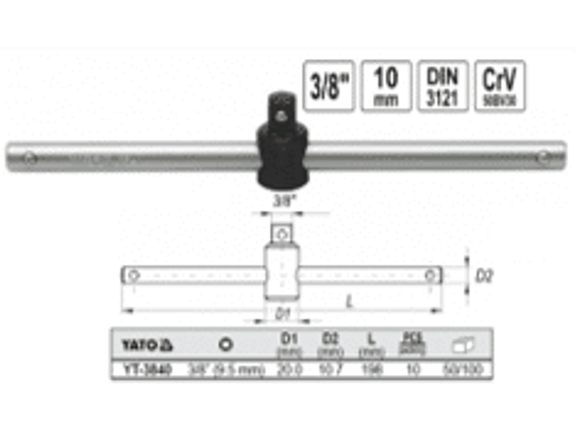Barrote deslizable 3/8
