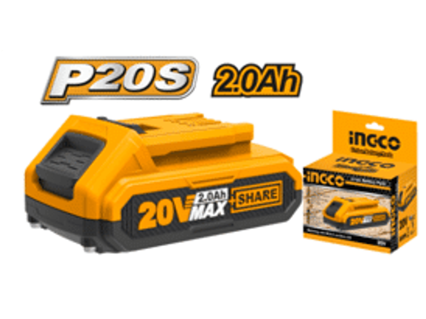 BATERIA INGCO 20V DE LITIO ADAPTABLE Voltios: 20V Bateria iones de litio 2