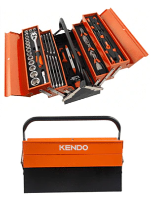 CAJA METALICA CON 81 HERRAMIENTAS. BANDEJAS PLEGABLES