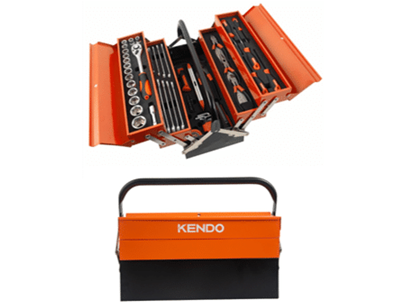 CAJA METALICA CON 81 HERRAMIENTAS. BANDEJAS PLEGABLES