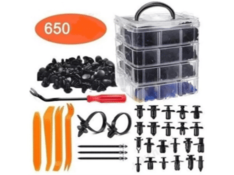 KIT CON 650 PIEZAS (BROCHES Y DESMONTADORES)
