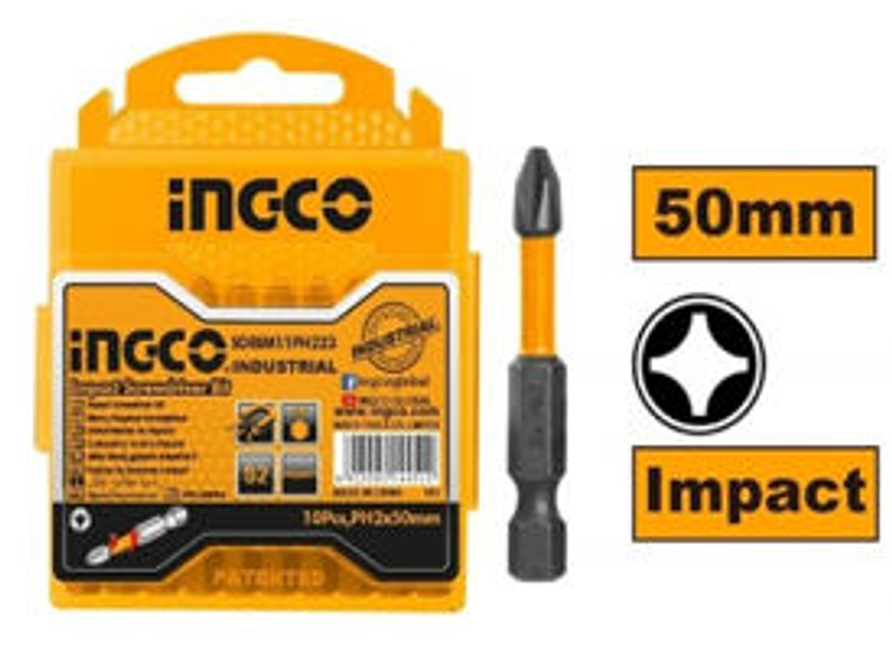 JUEGO DE 10 PUNTAS DE ALTO IMPACTO PUNTA PH2- 50 MM