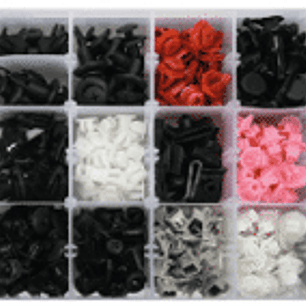 Display de surtido de broches plásticos para TOYOTA 360 piezas en 18 tipos distintos