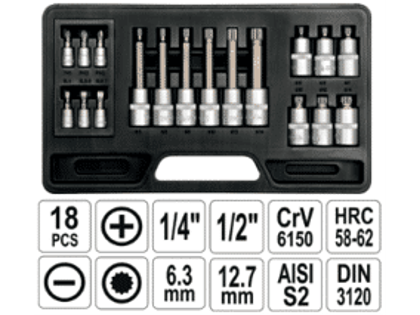 Juego de dados punta y paleta de 1/4