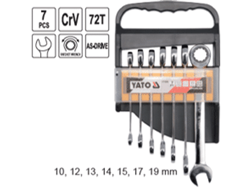 Juego de llaves punta corona con chicharra (72 dientes)