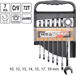 Juego de llaves punta corona con chicharra (72 dientes)