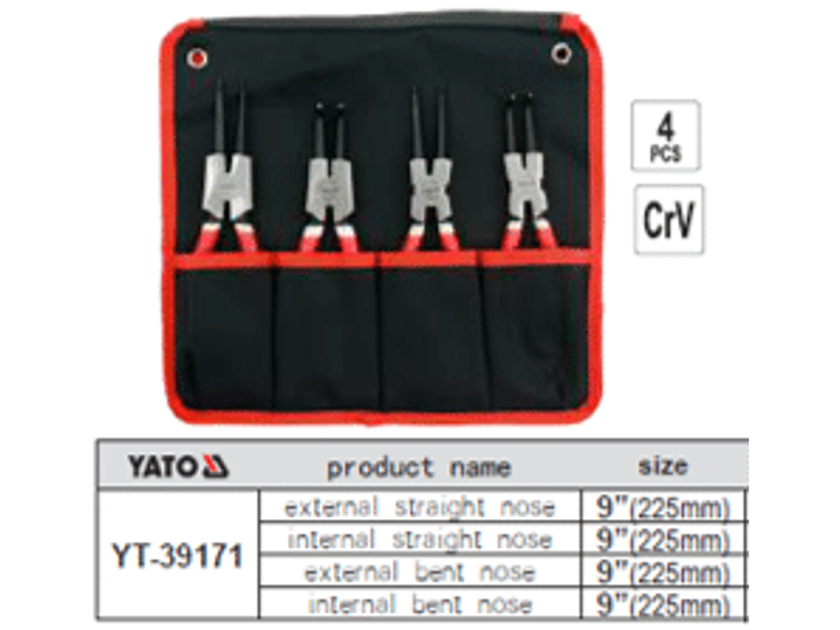 Juego de 4 alicates para seguros 9