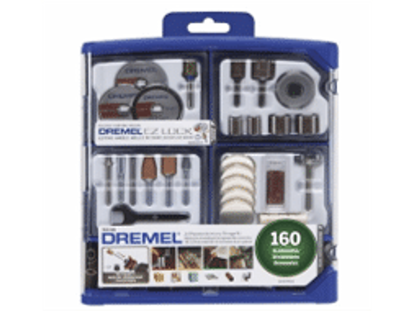 Kit multiuso con 160 accesorios Dremel genuinos para una amplia variedad de trabajos