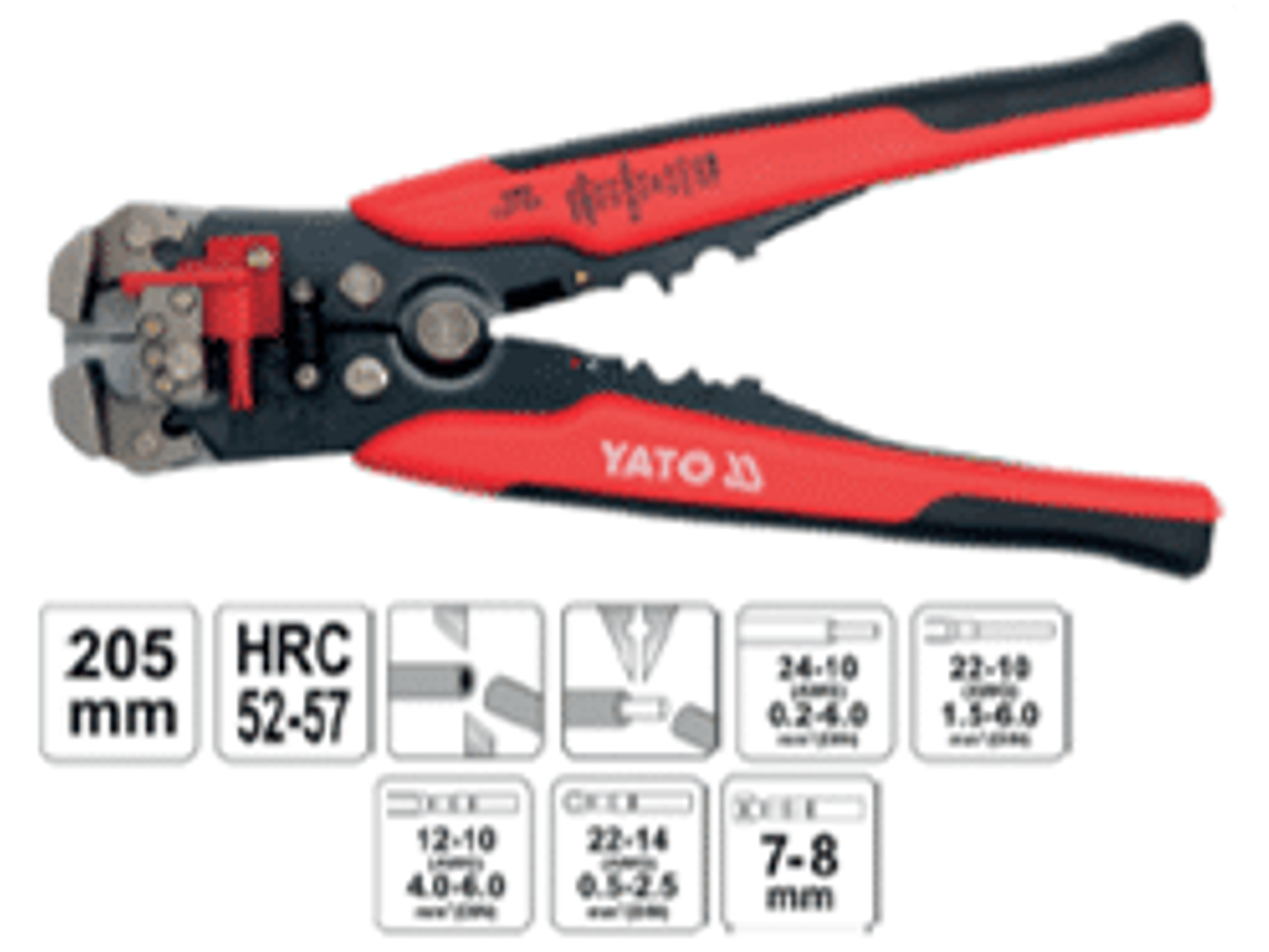 Alicate pelacables multifuncional 205mmL Rango de cables 0,5 - 2,6 mm