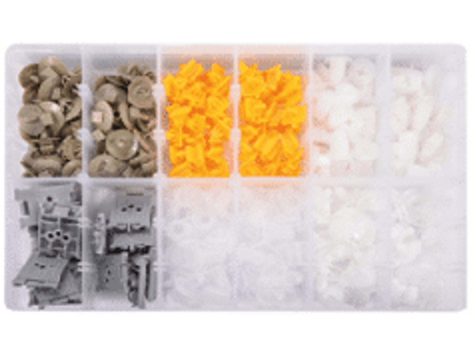 Display de surtido de broches plásticos para RENAULT 300 piezas en 12 tipos distintos