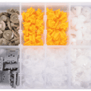 Display de surtido de broches plásticos para RENAULT 300 piezas en 12 tipos distintos