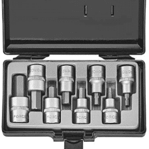 Juego dados Allen (Hexagonal) de 8 Piezas cuadrante de 1/2″ en pulgadas