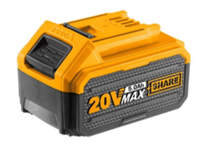 BATERIA INGCO ION DE LITIO 20V 5,0Ah INDUSTRIAL   Voltios: 20V Batería iones de litio 5,0 Ah LED indicador potencia de batería Adecuado para múltiples herramientas 20V