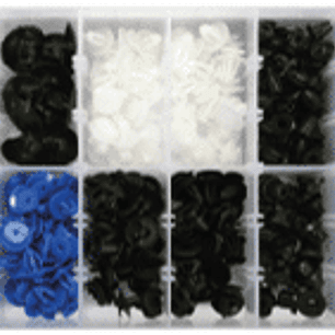 Display de surtido de broches plásticos para OPEL 300 piezas en 12 tipos distintos