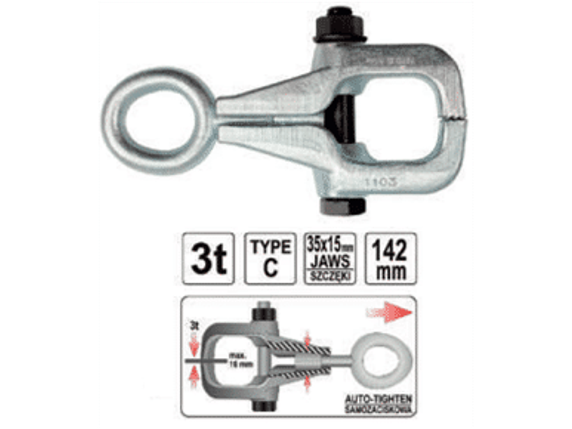 Pinza para desabollar tipo C
