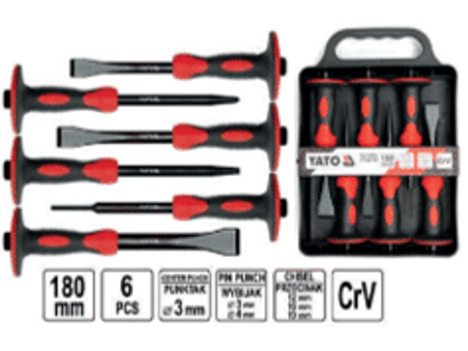 Juego de cinceles y formones, 6 piezas