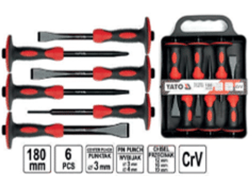 Juego de cinceles y formones, 6 piezas