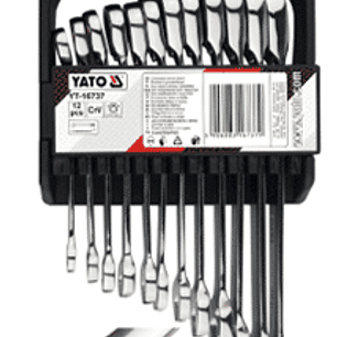 Juego de llaves punta corona con chicharra reversible (72 dientes)